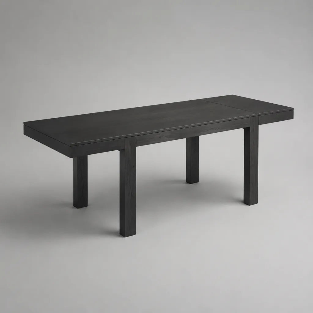 Tavolo da pranzo rettangolare allungabile in legno nero, 210-289 x 105 x 75 cm