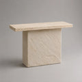 Consolle rettangolare in travertino naturale avorio, 100 × 35 × 80 cm