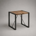 Tavolo da pranzo quadrato in MDF impiallacciato rovere e acciaio nero, 80 × 80 × 75 cm