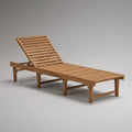 Lettino prendisole rettangolare in legno massello di acacia marrone naturale con schienale regolabile, 200 x 65 x 31 cm