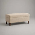 Panca contenitore rettangolare da fondo letto in poliestere bouclé beige e marrone scuro, 100 x 40 x 48 cm